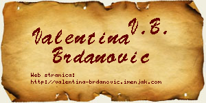 Valentina Brdanović vizit kartica